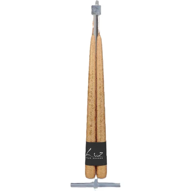 Rasteli Luz Your Senses Metal Kaars-Dinerkaarsen Goud D 2,20 cm H 30 Voordeelaanbod van 2 x 2
