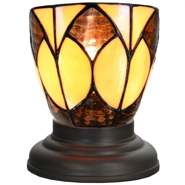 Coloured by Art Tiffany Lage Tafellamp Parabola Small - Art Deco Trade Bruin