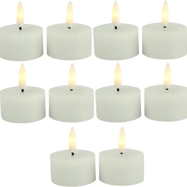Countryfield LED theelichtjes/waxinelichtjes - 10x st - wit - D4 x H5,2 cm - met timer