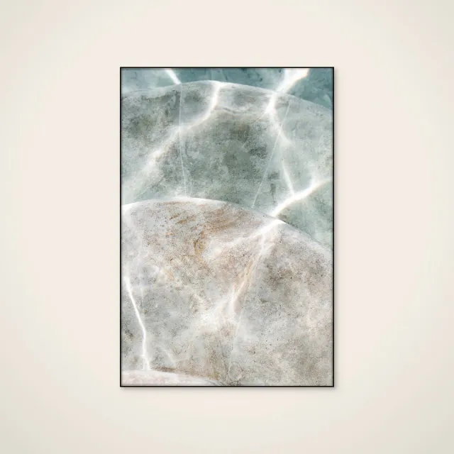 HelloWalls Akoestisch schilderij - 80 x 120 cm - Summer Moments 7 van Mareike Böhmer - Abstracte wanddecoratie - zwart textielframe