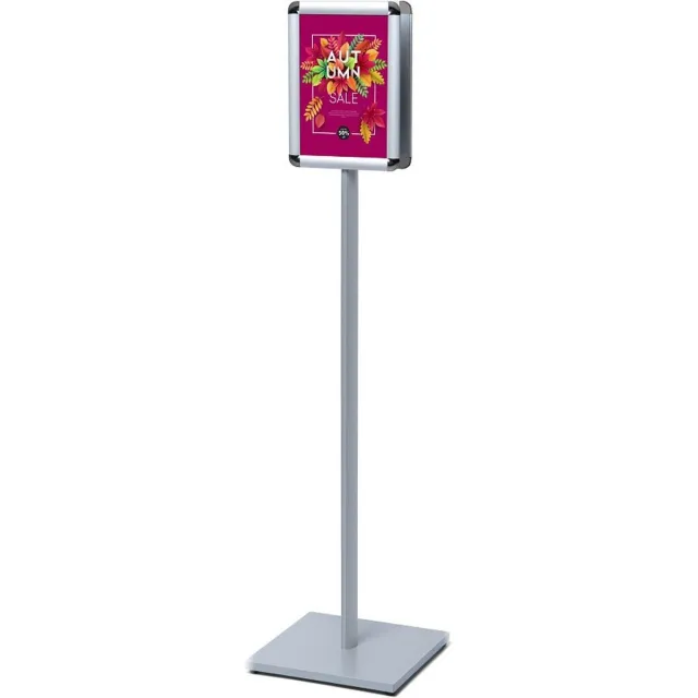 Catching Posterstandaard A4 Ronde Hoeken 25 mm Dubbelzijdig - Syna CAPOA4R25D zilver