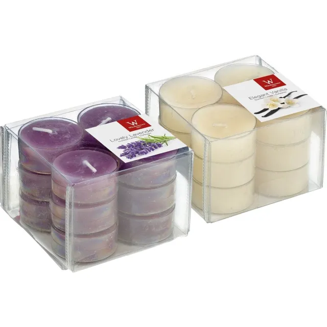 Trend Candles Geurkaarsen theelichtjes - 24 stuks - verse lavendel en vanille Multi