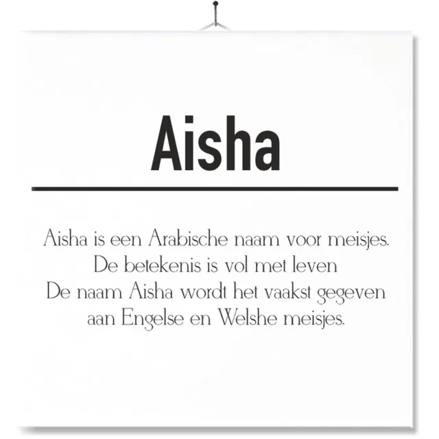 MC Living Tegel Met Opdruk | Betekenis | Kado | Cadeau | Met Naam - Aisha Multi-Color