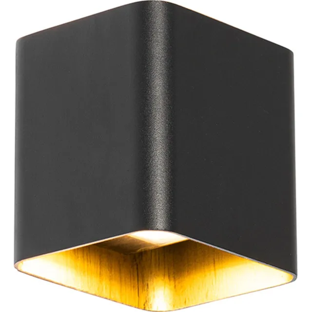 QAZQA evi - Moderne LED Wandlamp voor buiten - 2 lichts - D 6.6 cm - Zwart - Buitenverlichting