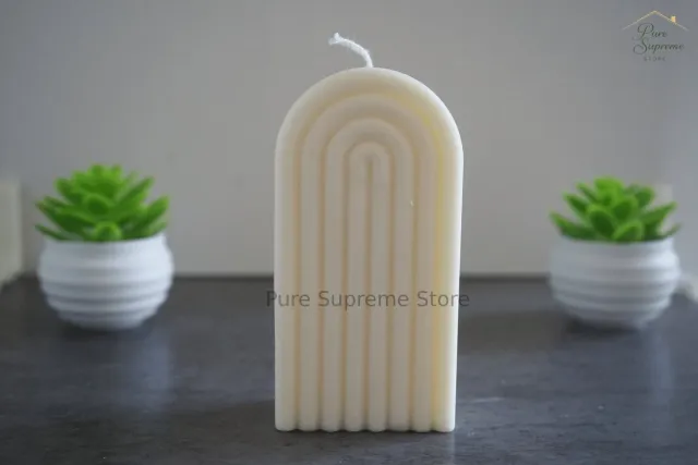 Pure Supreme Store Decoratie kaars regenboog | Handgemaakt wit