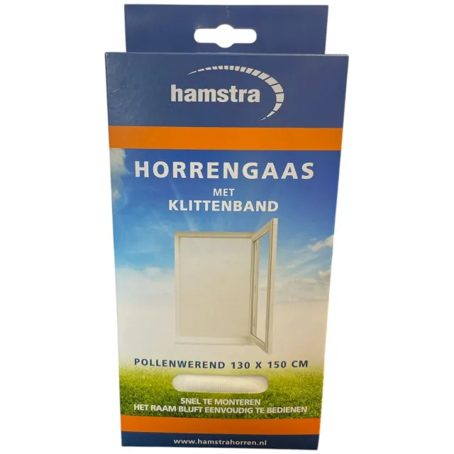Hamstra horgaas met klittenband - pollenwerend - wit - 130x150 cm