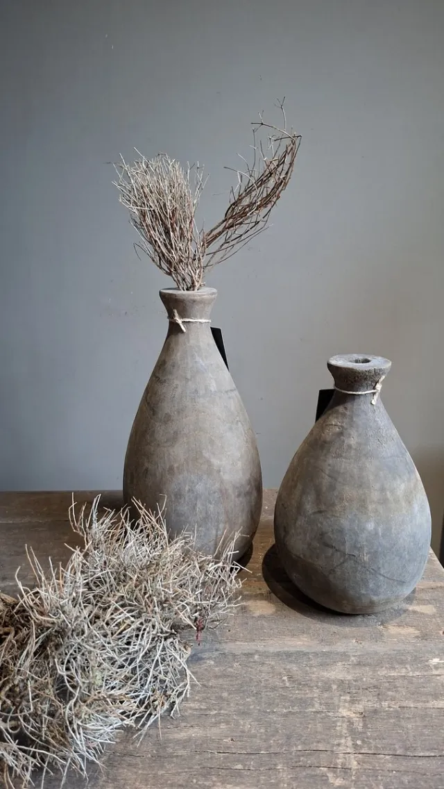 luksa home collection Decoratieve houten vazen set landelijk sober zie foto