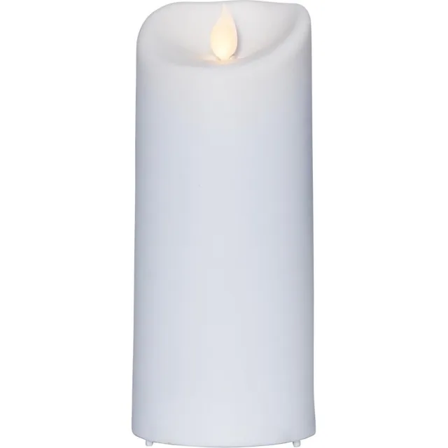 Star Trading kaars M-Twinkle, zuilkaars, wit, LED, timer, geel, buiten, binnen, 17,5 cm
