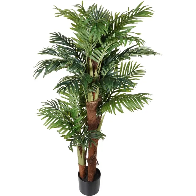 Kopu Kunstplant Arecapalm 160 cm 3 Stammen - zwarte pot - Nepplant Groen