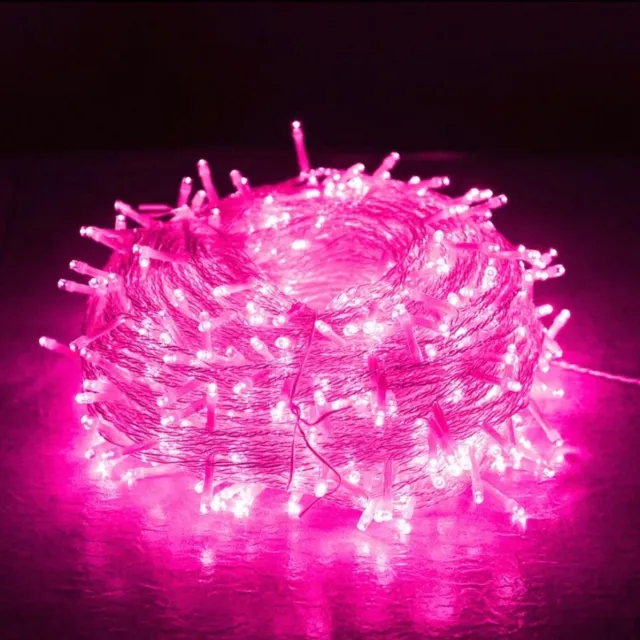 MUPOO Fairy LED Lichtslinger Roze – 30M met 300 LEDs, Laag Energieverbruik & Veilig, Eénknopsbediening, 8 Modi – Kerstverlichting Buiten voor Tuin, Raam, Feest & Kerstdecoratie