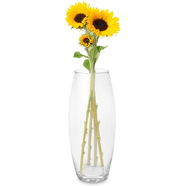 Giftdecor Bloemenvaas basic - transparant glas - D16 x H37 cm - cilinder vaas - boeketvaas - 5 liter