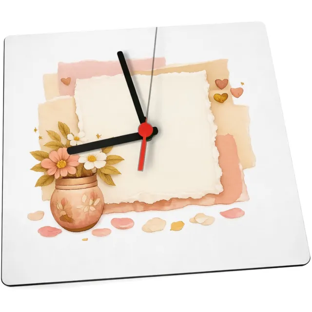 Mr Cadeautjes Klok 19 x 19 - design Een zachte, luxe collage met een positieve affirmatie in het | cadeau Wit