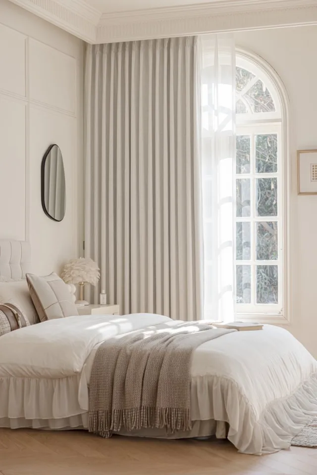 maroyathome MARION - Voorzien van dubbele plooien - Voorzien van verstelbare haken - Lichtdicht - Isolerend - 100 procent verduisterend - Kant en klaar - 100 x 270 cm (b x h) - Off White