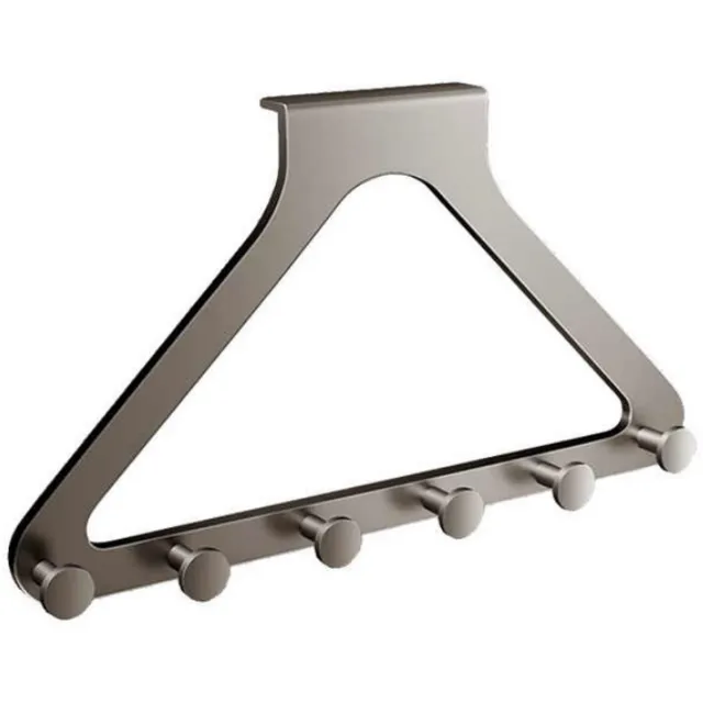 Bouwhuys Deurkapstok – Metaal – 5 Sterke Haken – Ruimtebesparend Kapstok voor Jassen, Tassen en Accessoires – Titanium Grijs