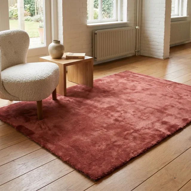 DÉJA Living Vloerkleed 130x190cm - Laagpolig Framboos Stof - Civar Rood