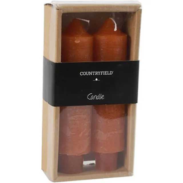 Countryfield Diner Kaars Vela Oranje 15,5 cm