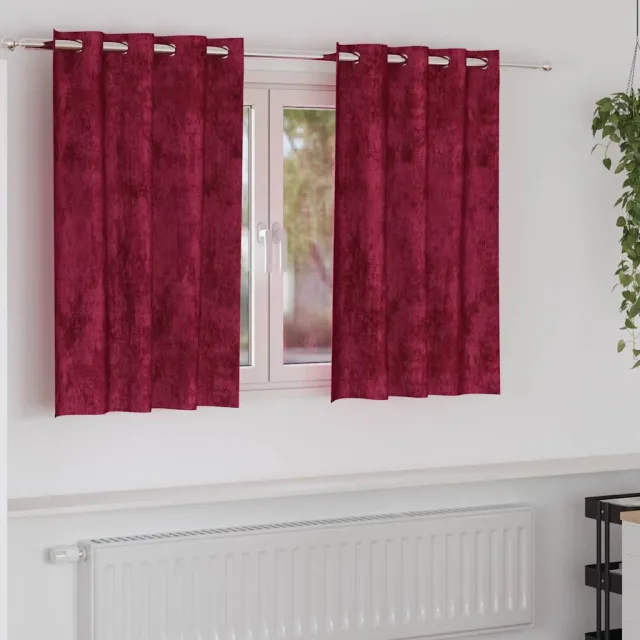 vidaXL Velvet Gordijnen 2 st Wijnrood 140 x 140 cm Fluweel