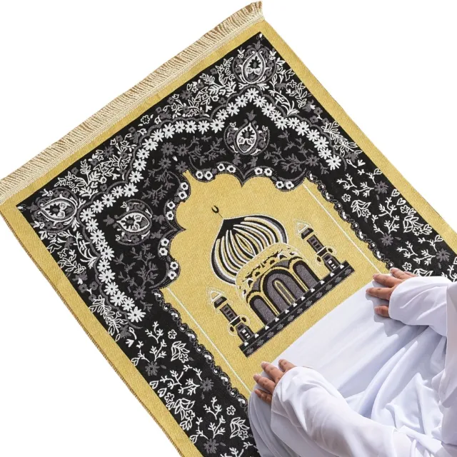 Livano Ramadan Kleed - Gebedsmat - Gebedskleed - Islam - Tapijt - Eid Mubarak - Inshallah - Geel