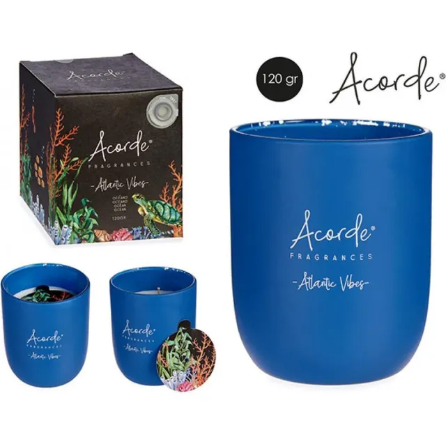 Acorde Geurkaarsenset - 2 stuks - 2x120g - SPA + OCEAAN - in glas Blauw