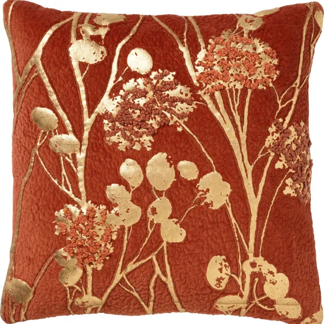 Hoii MABELLE | sierkussen 45x45 cm | Potters Clay | oranje | goud | Hoii | met duurzame kussenvulling Terracotta