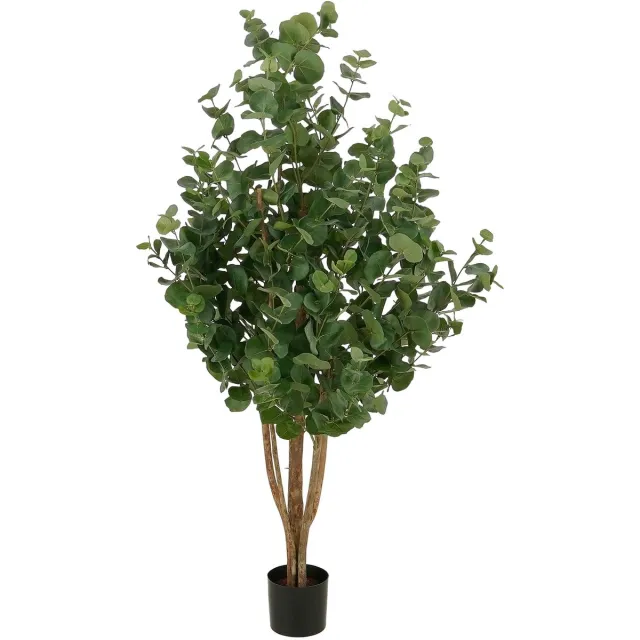 Mica Decorations Eucalyptusboom – Kunstplant in Pot – Realistische Nepplant Woondecoratie – Kunstplanten voor Binnen en Buiten – H140 x Ø75 cm – Groen