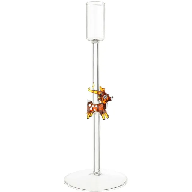 Mica Decorations Kandelaar rendier glas Transparant