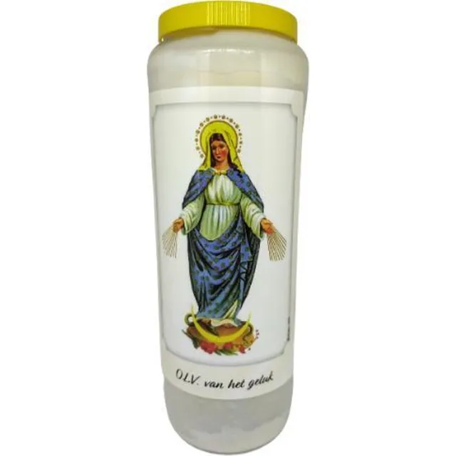 noveenkaars OLV van het Geluk - Noveenkaars - 9 dagen brander (5 stuks) Wit
