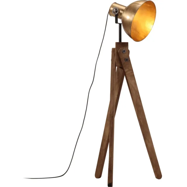 vidaXL Vloerlamp 25 W E27 45x45x120 cm antiek messingkleurig Bruin