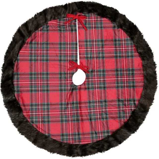 Stof Kerstboomtapijt KLAUS, met een vachtafwerking, Ø 90 cm rood