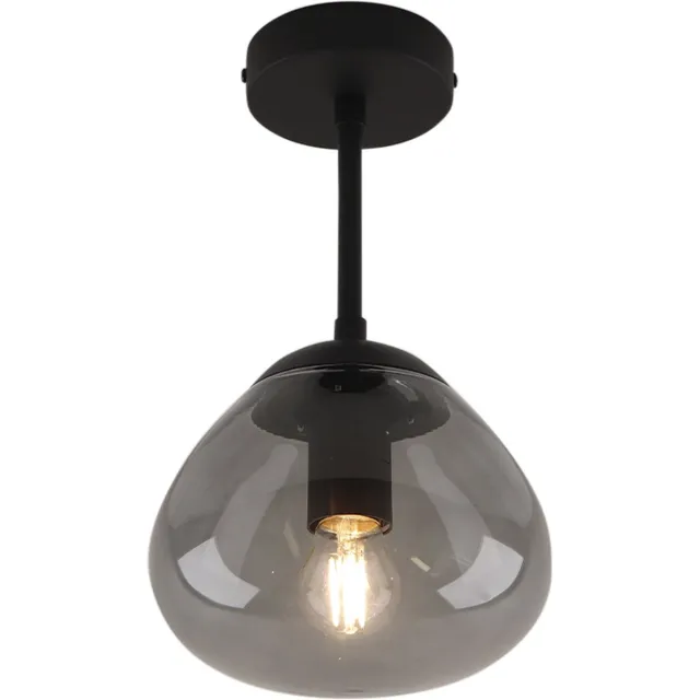 Olucia SEDEF - Plafondlamp - Grijs / Zwart - Vorm: Ovaal