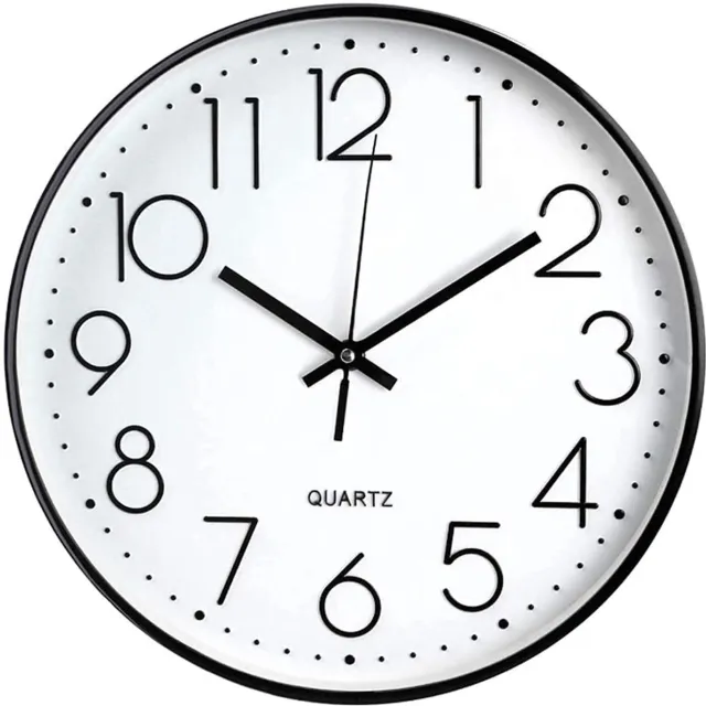 tebery 12 inch 30cm wandklok, wandklok zonder tikken, moderne stille kwarts wandklokken met Arabische cijfers, decoratie voor woonkamer, kamer, kantoor