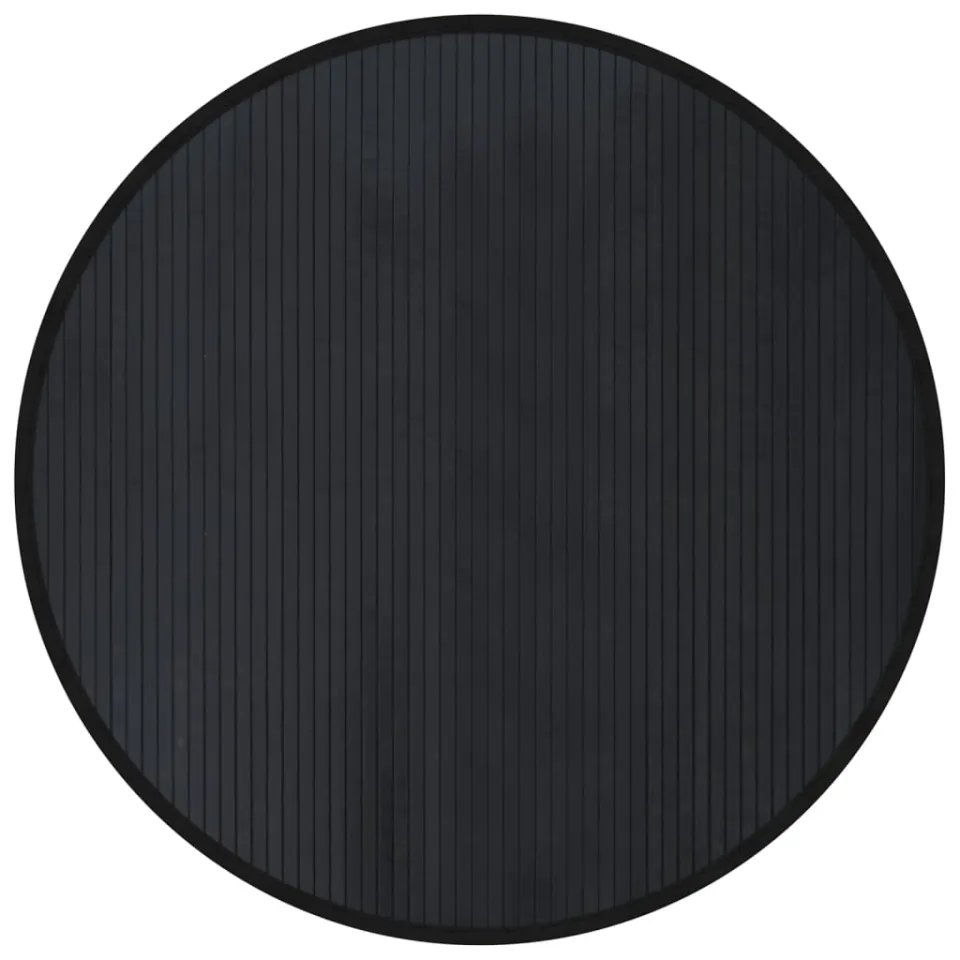 vidaXL Vloerkleed rond 100 cm bamboe zwart