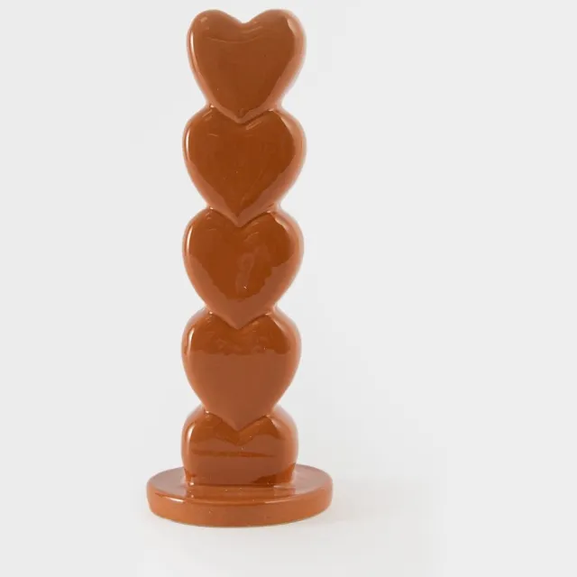 Sissy-Boy Oranje kandelaar met opgestapelde hartjes L.Oranje