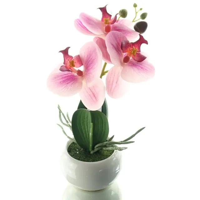 Gasper Orchidee Lila in Ronde Pot 23 cm - Kunstbloemen Paars