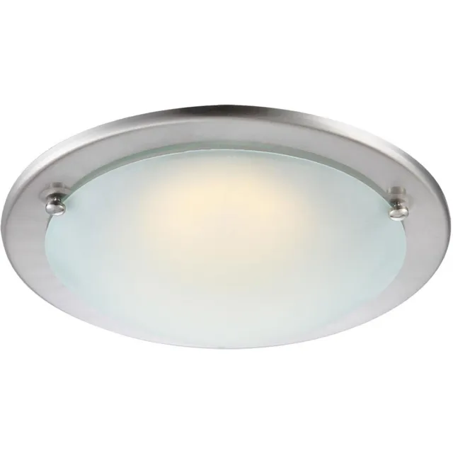 Globo Lighting LED-plafondlamp, plafondlamp, woonkamerlamp, rond, zilver, metaal, glas, D 28,5 cm