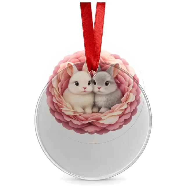 Mr Cadeautjes Glazen cirkel Ø 8,9 cm - design Een knusse dierenprint met een vergelijkbaar omlijstend nest | cadeau Wit