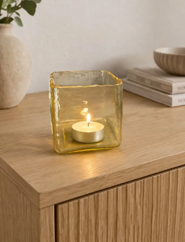 Light & Living Light&Living Sfeerlicht Iduna - Glas - Geel - 12x13x12 cm (BxHxD)