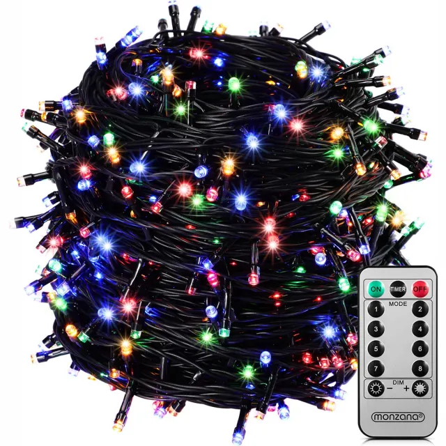 Monzana Lichtsnoer 600 LEDS – Afstandsbediening Timer – IP44 – Multicolor