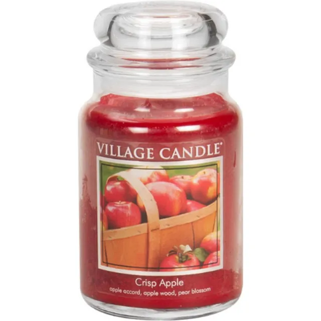 village candle Large Jar Crisp Apple rood