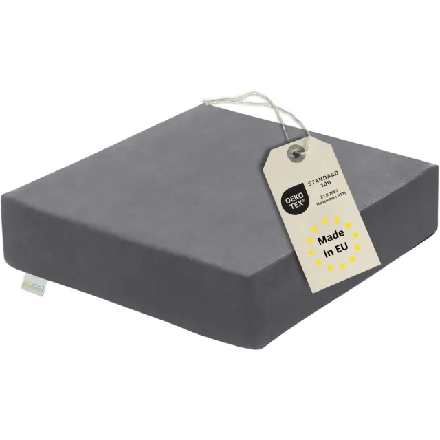 Bodyprotect zitverhoger - zitkussen 40x40 cm - hoogte 10 cm - hoes van zacht micropluche - te gebruiken als opsta-hulp, vloerkussen of verhoogd stoelkussen - Made in EU - 40 x 40 x 10 cm - donkergrijs