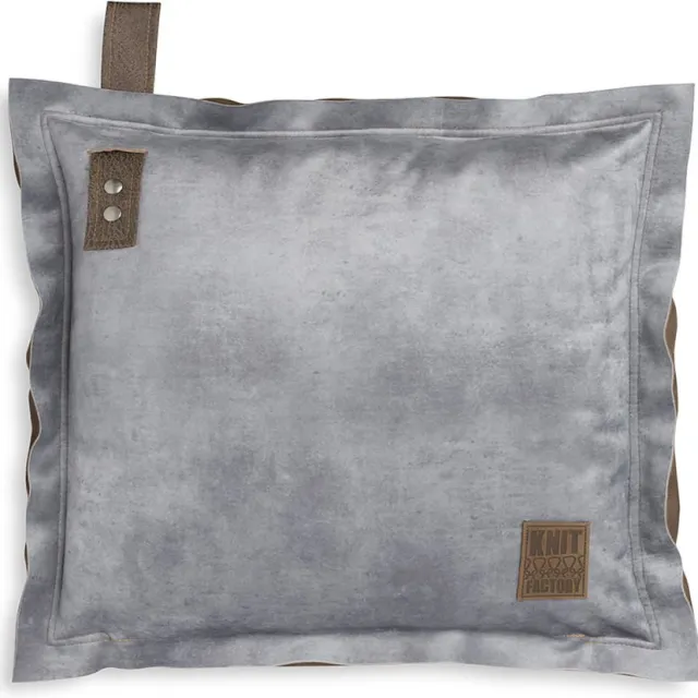 Knit Factory Dax kussen 50x50 licht grijs