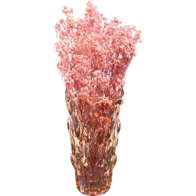 QUVIO Vaas organisch design - Geribbeld glas - Bruin