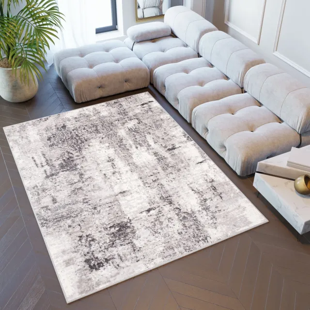 Tapiso Sky Vloerkleed Grijs Modern Woonkamer Vintage Tapijt Maat - 250x350 Grijs Bruin