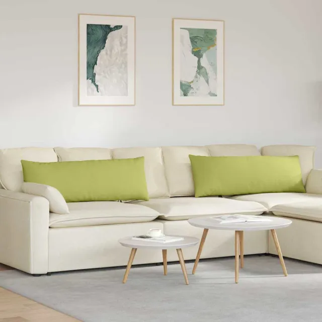 vidaXL Sofa Kussens 2 st Stof Lichtgroen 120 x 40 cm