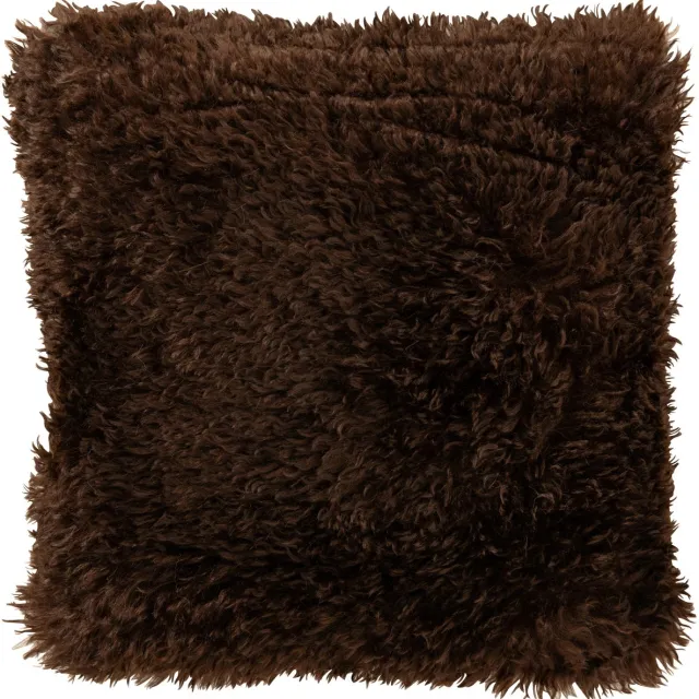 J-Line kussen Moutie - polyester - donkerbruin