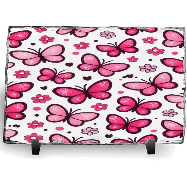 Mr Cadeautjes Leisteen rechthoek 14 x 19,5 - design Vrolijke all-over print met speelse natuuriconen in plaats v | cadeau Wit