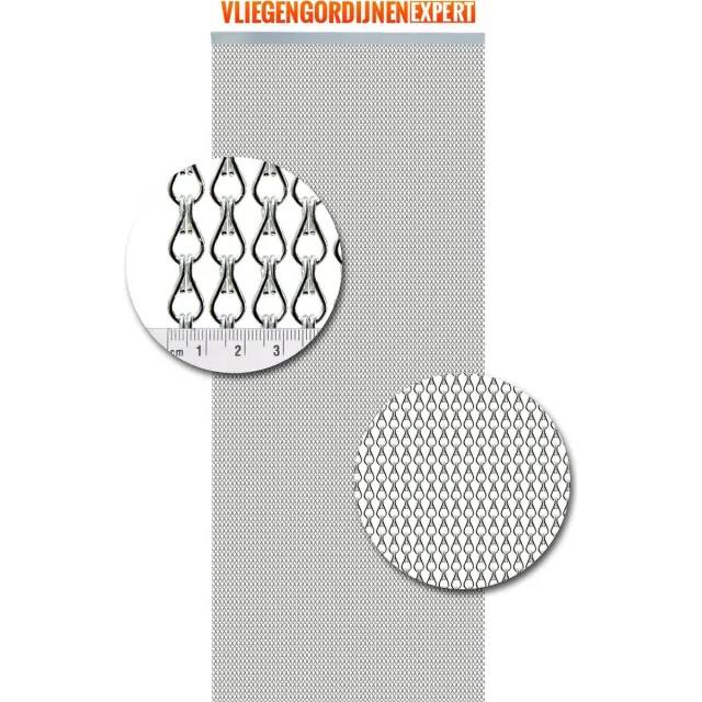 Vliegengordijnenexpert® Vliegengordijnenexpert - Vliegengordijn - 90x210 cm - Zilver