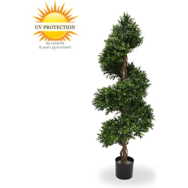 LeopoldFlora Kunst buxus Spiraal 140 cm UV Groen