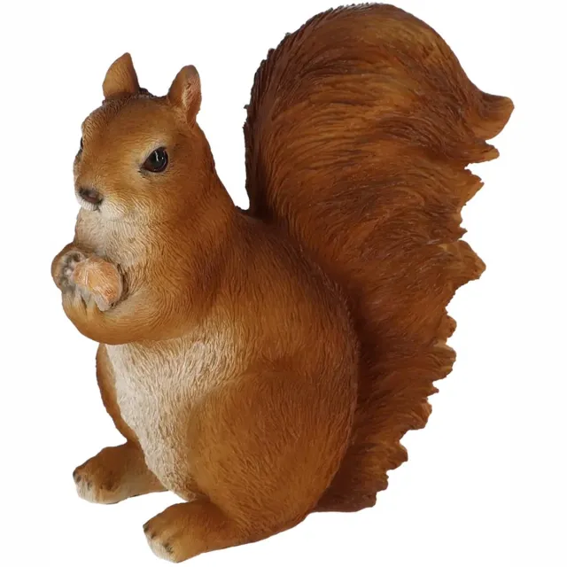 Esschert Design dieren beeldjes - eekhoorn - 19 x 19 - bosdieren - polyresin - decoratie - tuin en huis Lichtbruin