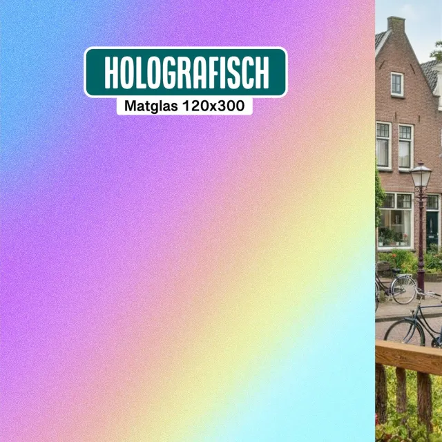 Homewell Holografische Raamfolie HR++(+) 120x300cm - Anti inkijk - Privacy & Isolatie - Zonwerend - Statisch - Zeepbel-effect Matglas